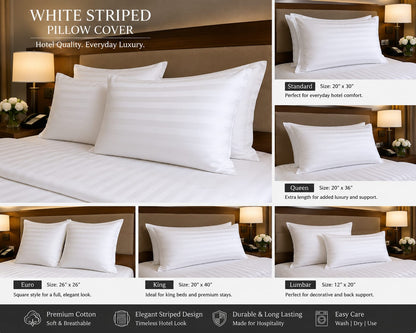 Pillow Cover - White Stripes