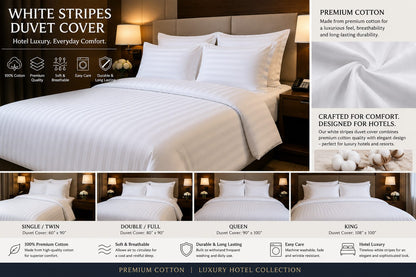 Duvet Cover - White Stripes
